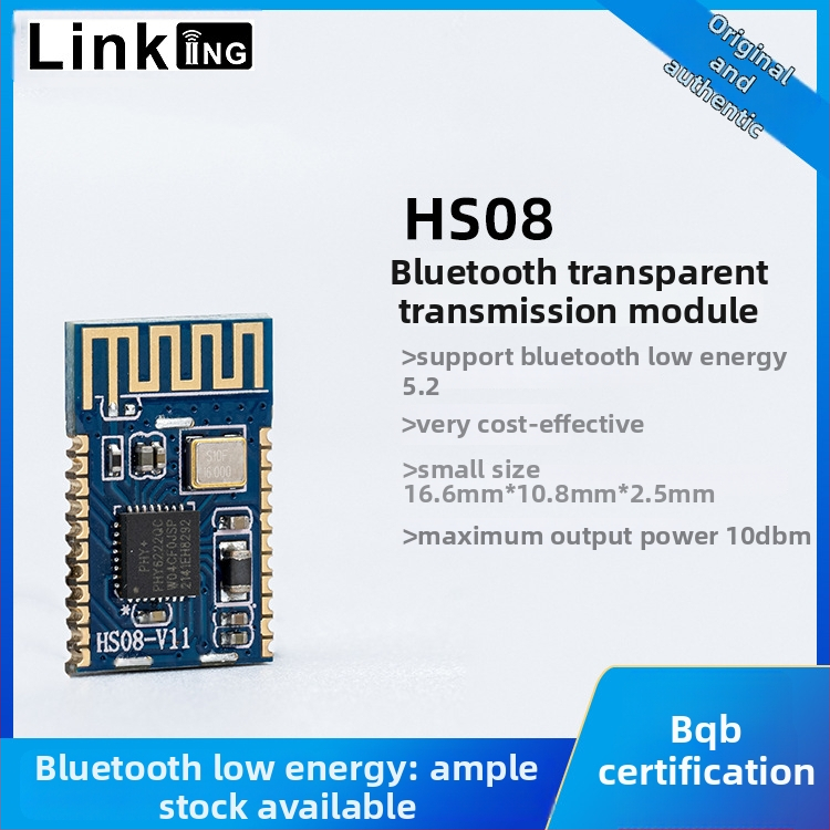 HS08 Bluetooth passthrough modulis, Bluetooth 5.2, zema enerģijas patēriņa, bezvadu datu pārvade, kompakts dizains