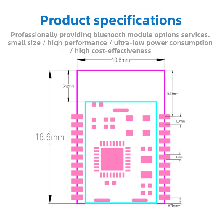 HS08 Bluetooth passthrough modulis, Bluetooth 5.2, zema enerģijas patēriņa, bezvadu datu pārvade, kompakts dizains
