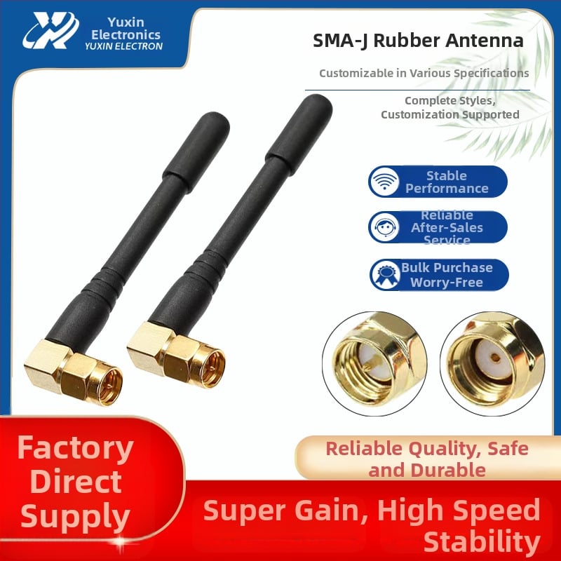 433 MHz gumová tyčová anténa, priama alebo ohnutá hlava, SMA vnútorný závit, zisk 4 dB, 50 Ω, VSWR ≤ 1.8