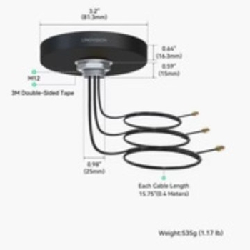 Linovision 4G LTE MIMO i WiFi antena, tri u jednom, model ANT-4GCOMBO3