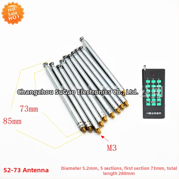Honggao Electronics 5273 Telescopická výsuvná anténa s diaľkovým ovládaním, 433 MHz, impedance 75 Ω