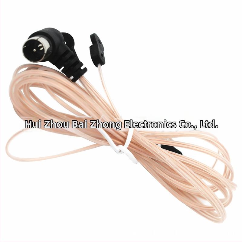 FM radioantenna mājas lietošanai, caurspīdīga dubulta paralēla kabelis antena, vīriešu savienotājs, modelis FM0203F1, SWR ≤ 1.5, Zīmols Bestzone