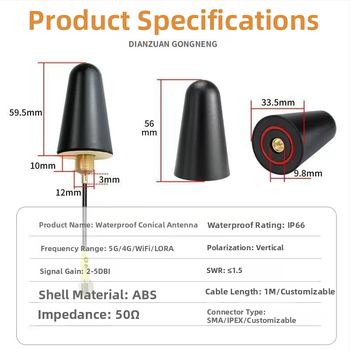 Anténa s hlavičkou hríb, vodotesná, vysoký zisk, 2.4 GHz Wi-Fi, SMA konektor