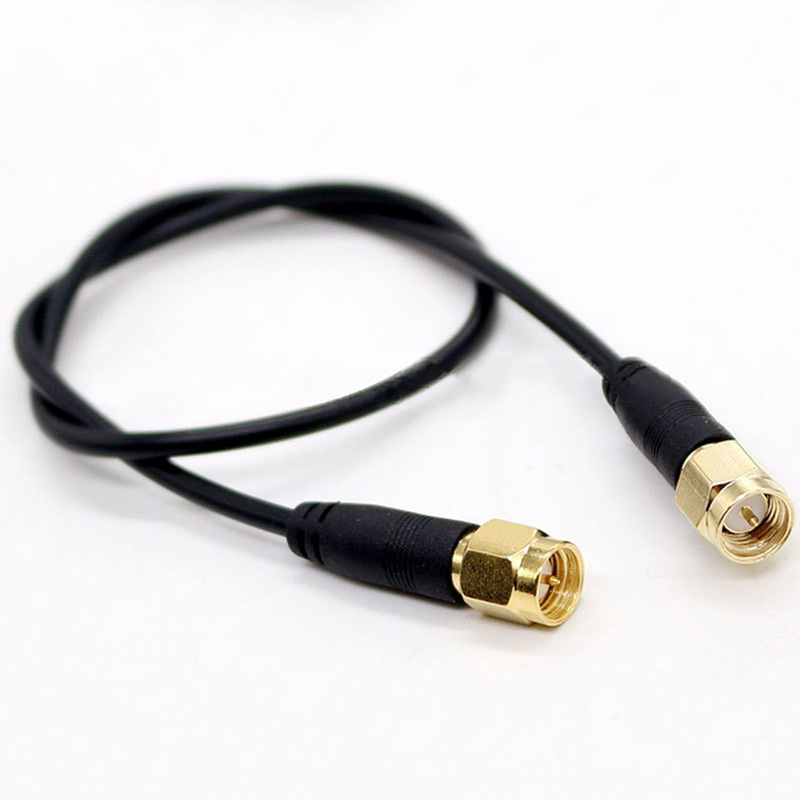 Cablu adaptor pentru antenă SMA, SMA la SMA, RG174, 96 fire din cupru pur, filet intern, pierderi reduse