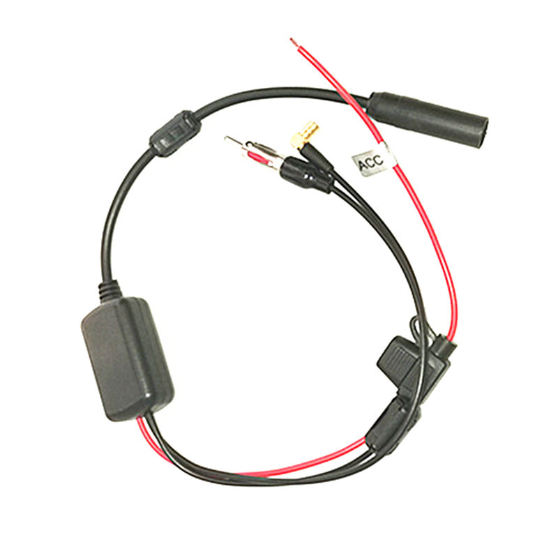 Antena DAB/FM pentru mașină cu amplificator activ de semnal – montaj Plug-in, +12V, compatibil universal