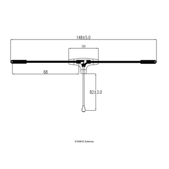 Antena receptor TBS Black Sheep 915/ELRS915MHz, în formă de T, pentru aeronave de model (quadrocopter și avion cu aripă fixă)