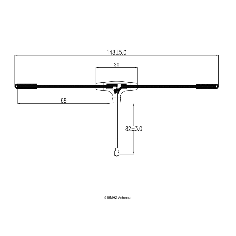 Antena receptor TBS Black Sheep 915/ELRS915MHz, în formă de T, pentru aeronave de model (quadrocopter și avion cu aripă fixă)