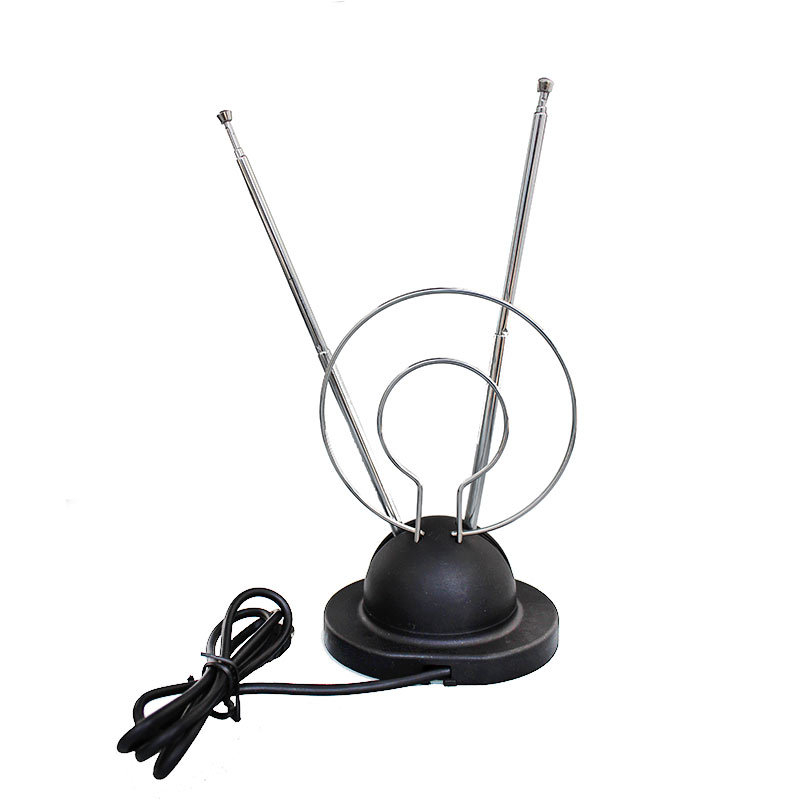 Antena TV de interior pentru VHF/UHF/HDTV cu antenă urechi de iepure și semnal digital HD