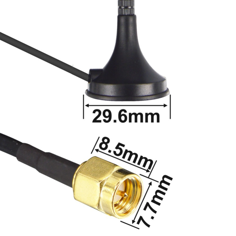 Antena s magnetskom bazom, dvobandna 2.4/5.8 GHz za usmjerivač i kameru, pojačivač signala