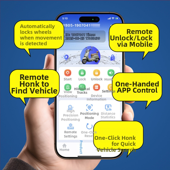 XY805 GPS jälgimisseade elektriauto jaoks - asukoha tuvastamise täpsus 5 m, häiresüsteemid: vibratsioon, mobiilne teavitus, geofence, kiiruse ületamine; aku tööiga 1466 tundi; suurus 64×30×17 mm