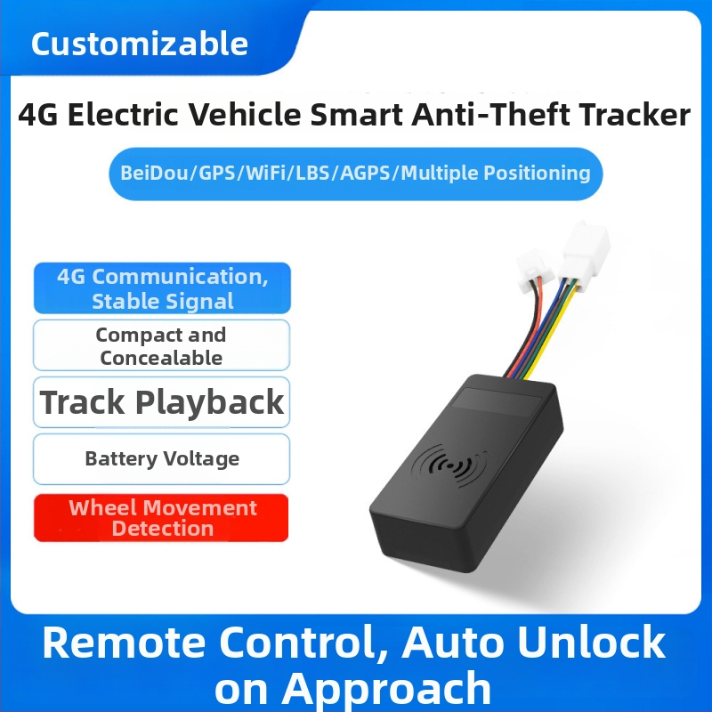 XY805 GPS jälgimisseade elektriauto jaoks - asukoha tuvastamise täpsus 5 m, häiresüsteemid: vibratsioon, mobiilne teavitus, geofence, kiiruse ületamine; aku tööiga 1466 tundi; suurus 64×30×17 mm