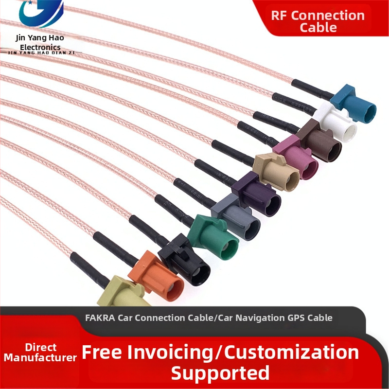 Automobiļu FAKRA–SMB RF pagarināšanas kabelis automašīnas GPS/Radio antenai - signāla pārsūtīšana, TPE apvalks, RF kabelis, Zīmols Jinyang Hao