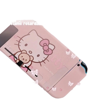 Carcasă moale TPU protectoare pentru Nintendo Switch OLED cu design Sanrio Hello Kitty, turnare prin injecție, compatibilă cu Nintendo Switch OLED, greutate 50 g