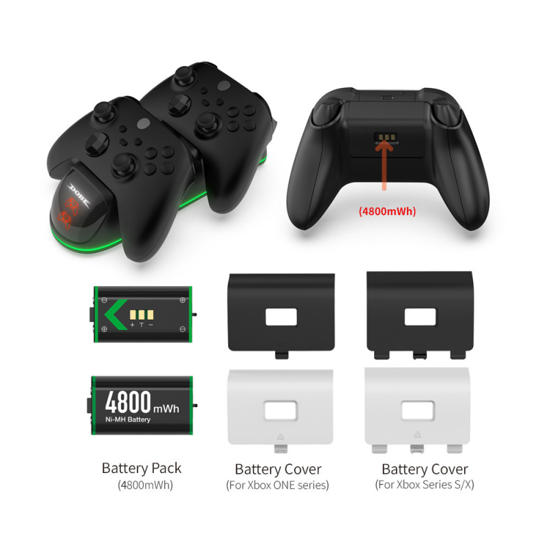 Dualni punjač za Xbox kontrolere s 2000mAh baterijama za Xbox One/Series X|S