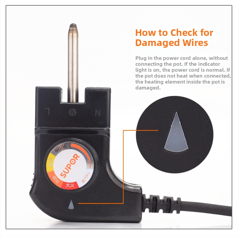 Elektriskais katla piederums: barošanas vads kontaktligzda un temperatūras regulators