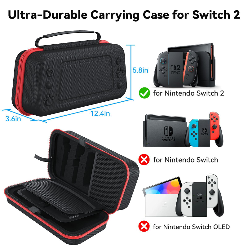 Nintendo Switch 2 Uložak za konzolu – Zaštitna torba/kutija, EVA podstava, tekstilni vanjski dio, za Switch2