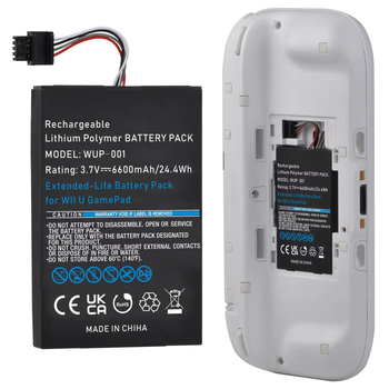 Baterija za Wii U kontroler WUP-010, Li-ion 6000mAh, Plug-in, Durapro
