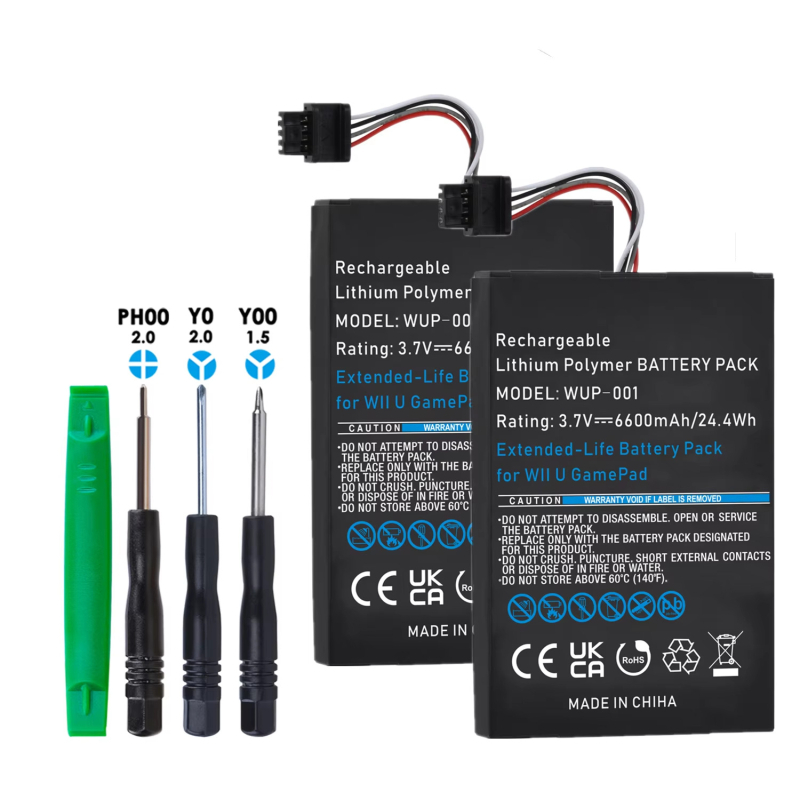 Baterija za Wii U kontroler WUP-010, Li-ion 6000mAh, Plug-in, Durapro