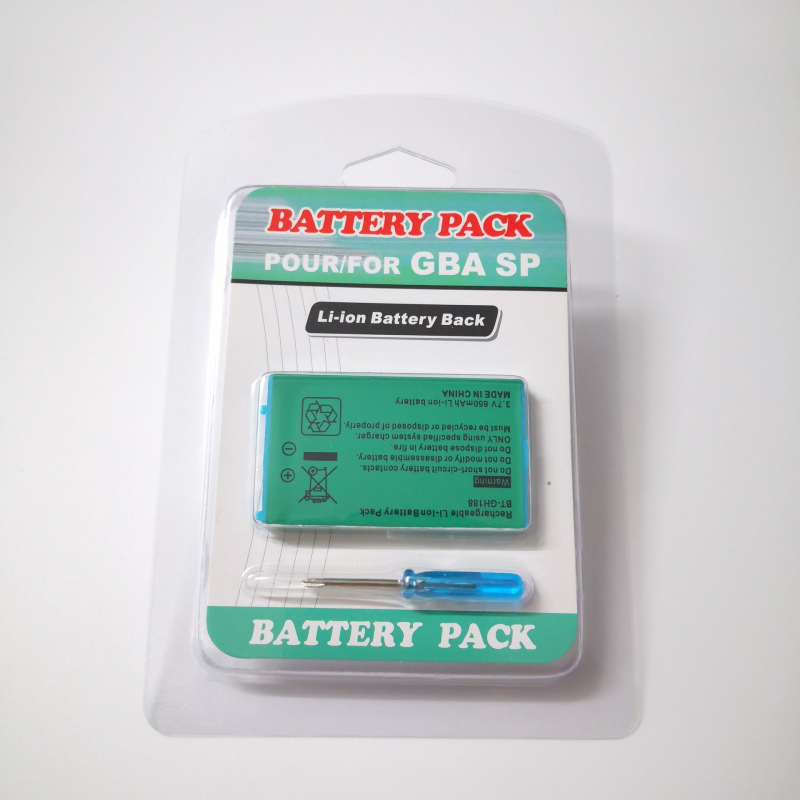 Μπαταρία GBA SP με κατσαβίδι, 850mAh, 53×32 mm, Διασύνδεση χαλκού φύλλου, Ενσωματωμένη μπαταρία λιθίου