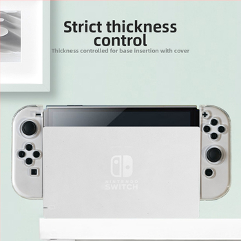 Nintendo Switch OLED aizsarglāde, TPU mīkstā korpuss, caurspīdīgi atdalāmi rokturi, PC+TPU materiāls, saderīgs ar Switch OLED, svars 93 g