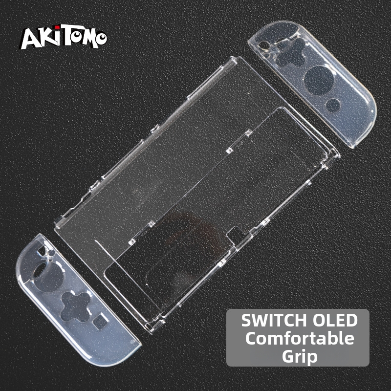 Nintendo Switch OLED aizsarglāde, TPU mīkstā korpuss, caurspīdīgi atdalāmi rokturi, PC+TPU materiāls, saderīgs ar Switch OLED, svars 93 g
