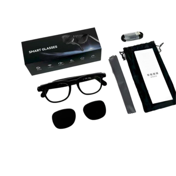 Ochelari inteligenți cu traducere AI, cameră 8MP și înregistrare 1200p, 16GB memorie internă, apeluri Bluetooth, lentile duale (traducere AI; cameră 8MP + 1200p; 16GB memorie; apeluri Bluetooth; lentile duale)