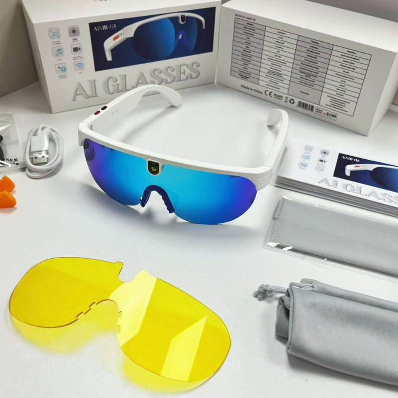 Ddlin Aimb-g1 inteligentné okuliare — 8MP foto, 1200P video záznam, preklad pre vonkajšiu cyklistiku