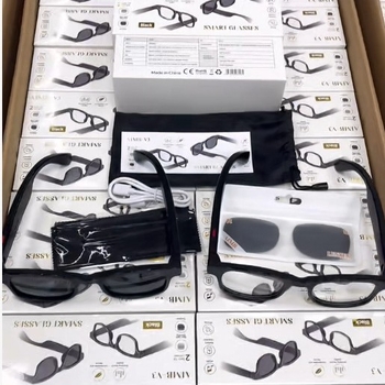 Ddlin Aimb-g1 viedās brilles ar pret zilā gaismas filtrāciju, Bluetooth zvani, AI balss palīgs, maināmas saulesbrilles lēcas