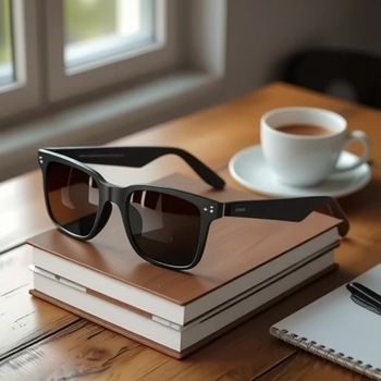 Gudras Bluetooth brillēs ar AI mūziku, magnētisks lēcu rāmis, aizsardzība pret zilajiem stariem un UV, ABS+PC korpuss, 2×110 mAh akumulatori, darbības diapazons 10 m+