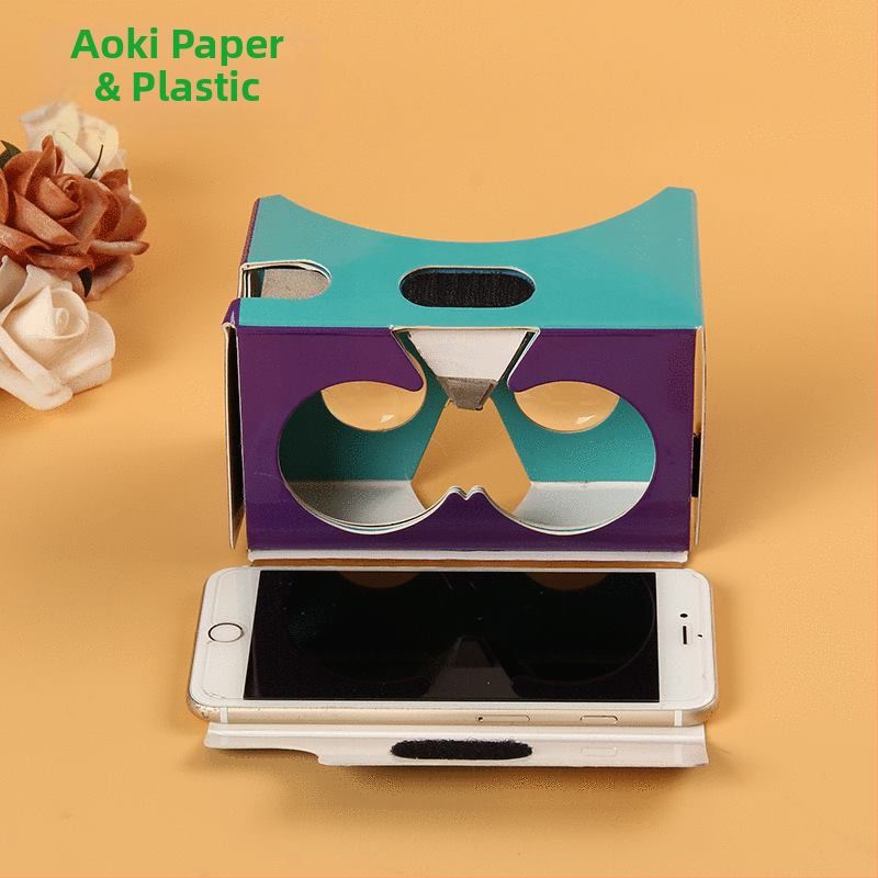 3D kartona VR brillītes, 6,6 collu displejs, NTSC ievade, galvas nēsājamais VR headset