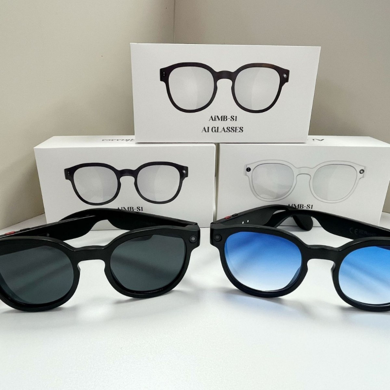 Gudrās brilles AIMB-S1 ar reāllaika tulkojumu, 2MP kamera, 270mAh akumulators, uz galvas piestipinātas, WiFi pārraide