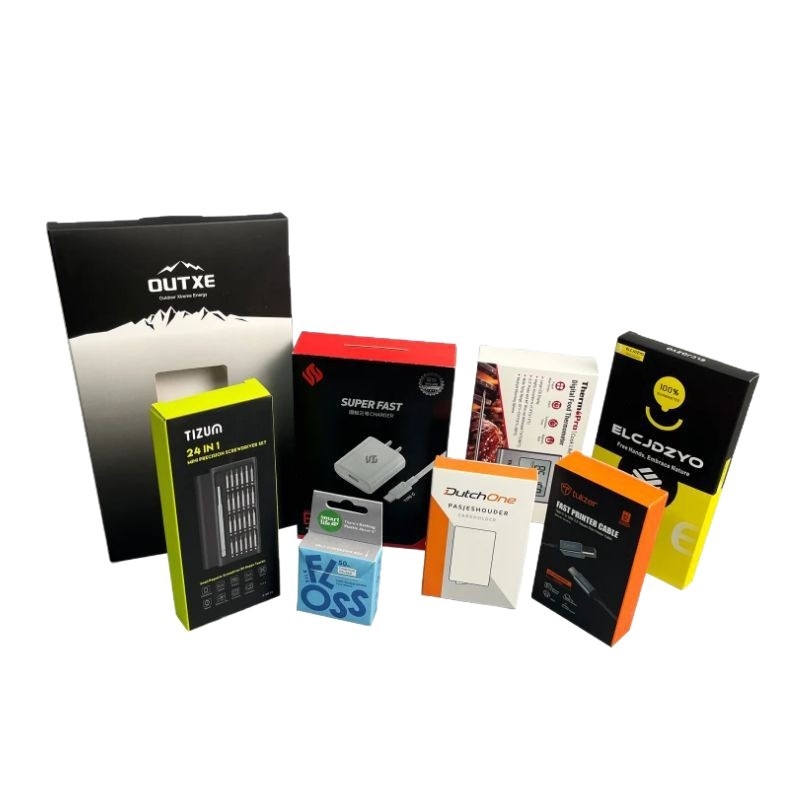 Kartondoboz csomagoláshoz, összecsukható karton, 350 g, UV nyomtatás, logóval testreszabható