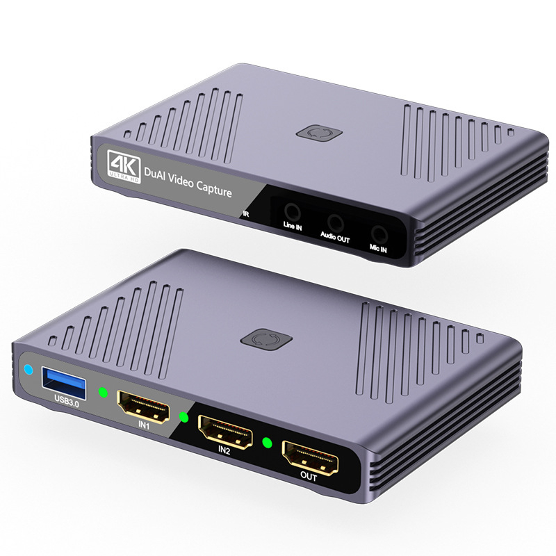 Video uztveres karte ar dubultu kanālu HC-668, 1920x1080, USB, Saderīga ar visām operētājsistēmām