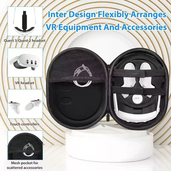 VR akiniai dėklas, EVA medžiaga, reljefinis paviršius, atspari smūgiams ir spaudimui, atspari vandeniui, apkrova iki 5 kg, modelis Spt