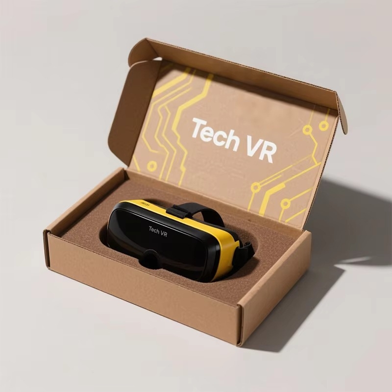 VR akiniai dovanų dėžutė – kartono/papieriaus įpakavimas, ofsetinis spausdinimas, kalta membraninė dėžutė, apkrova 100 g, 3C elektronikos pakuotė