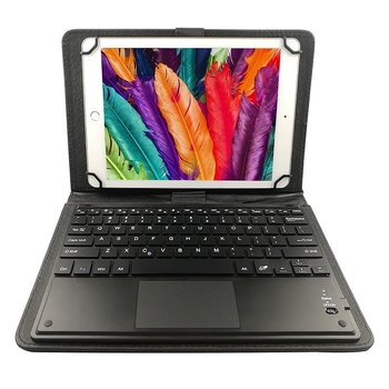 Husa din piele cu tastatură Bluetooth și touchpad pentru tablete universale