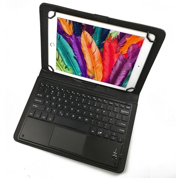 Husa din piele cu tastatură Bluetooth și touchpad pentru tablete universale