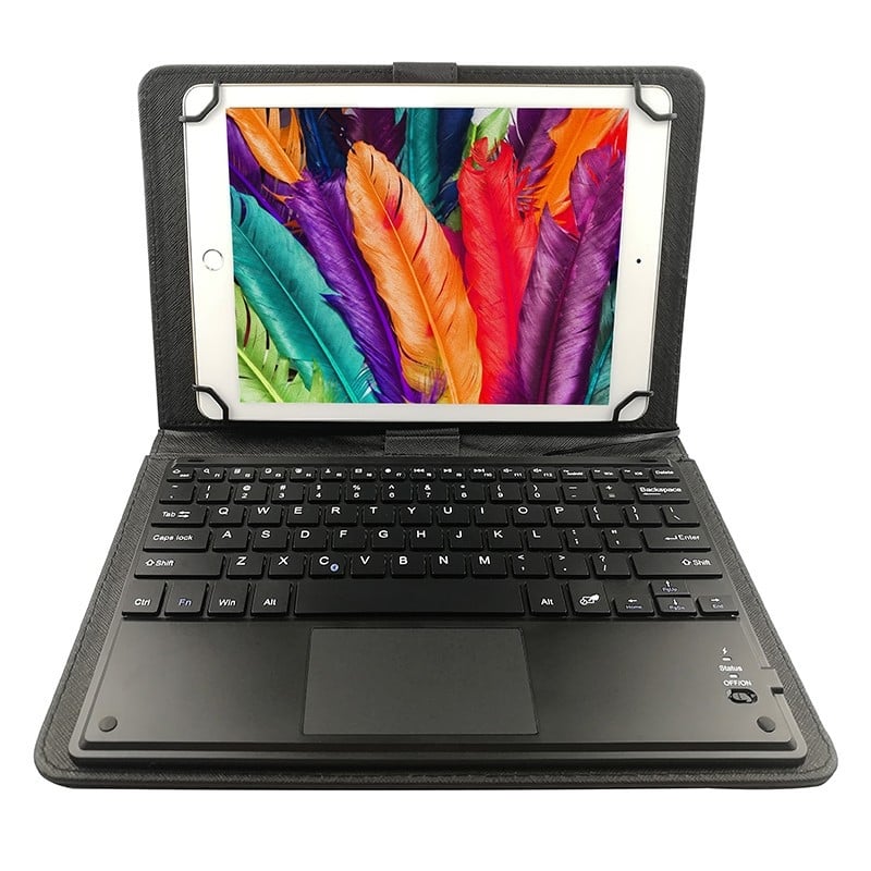 Husa din piele cu tastatură Bluetooth și touchpad pentru tablete universale