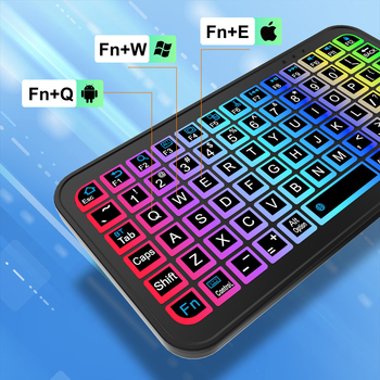 Tastatură Bluetooth wireless M7, iluminare de fundal, compatibilă cu telefoane, tablete și laptopuri, design ergonomic