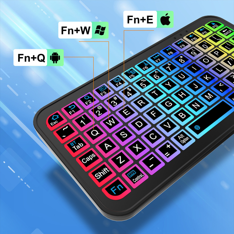 Tastatură Bluetooth wireless M7, iluminare de fundal, compatibilă cu telefoane, tablete și laptopuri, design ergonomic