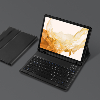 Husă din piele cu tastatură Bluetooth pentru Samsung Galaxy Tab S9+/S9/S9U, cu suport ergonomic și buzunar pentru stylus
