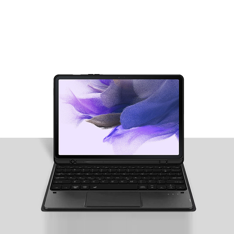 Husă din piele cu tastatură Bluetooth pentru Samsung Galaxy Tab S9+/S9/S9U, cu suport ergonomic și buzunar pentru stylus