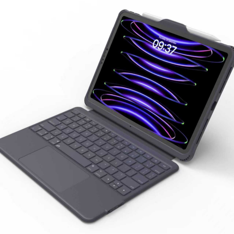 Kućište za tipkovnicu iPad s 360° rotirajućim držačem, magnetski odvojivi dizajn, kožna tipkovnica (Bluetooth; za iPad; 700 g)