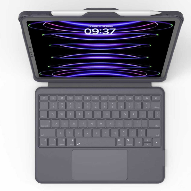 Kućište za tipkovnicu iPad s 360° rotirajućim držačem, magnetski odvojivi dizajn, kožna tipkovnica (Bluetooth; za iPad; 700 g)
