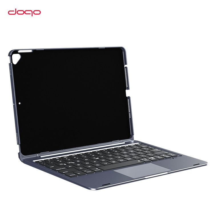 DOQO bežična tipkovnica za iPad — odvojivi podijeljeni dizajn s višestrukim kutovima podešavanja, Bluetooth, Model D