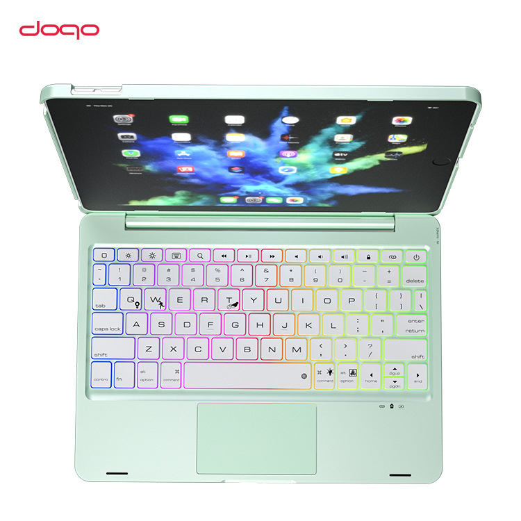 DOQO bežična tipkovnica za iPad — odvojivi podijeljeni dizajn s višestrukim kutovima podešavanja, Bluetooth, Model D