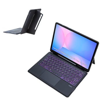 Husă protecție tastatură Samsung S10+ cu Bluetooth, iluminare de fundal și balama divizată
