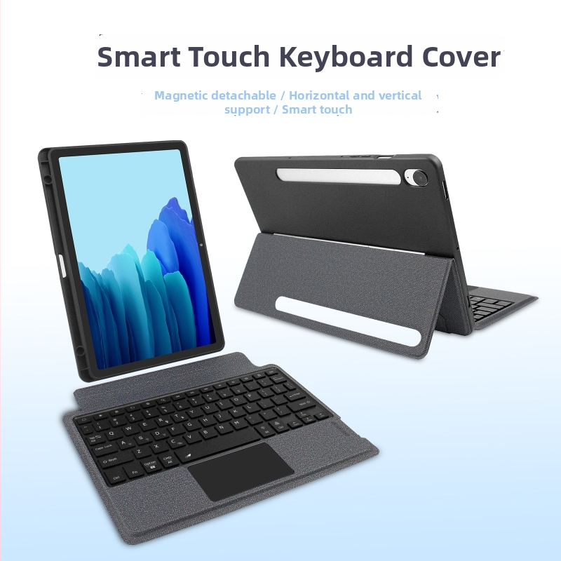Bezdrôtová Bluetooth klávesnica s magnetickým odnímateľným krytom pre 11-palcový tablet Samsung, ergonómická podpora, rozmery 28,5 × 20,5 × 2,5 cm