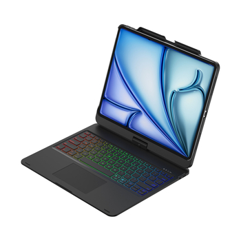 360°-os forgatható érintéses háttérvilágítású vezeték nélküli billentyűzet — modell F13ATpro; Bluetooth; kompatibilis iPad Pro 12.9-inch és iPad Air 13-inch (2024.05-ben jelent meg)