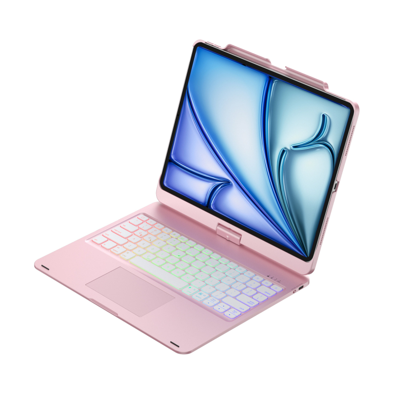 360°-os forgatható érintéses háttérvilágítású vezeték nélküli billentyűzet — modell F13ATpro; Bluetooth; kompatibilis iPad Pro 12.9-inch és iPad Air 13-inch (2024.05-ben jelent meg)